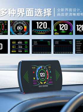 汽车抬头显示器hud obd2汽车多功能数据液晶屏高清车载显示器P12