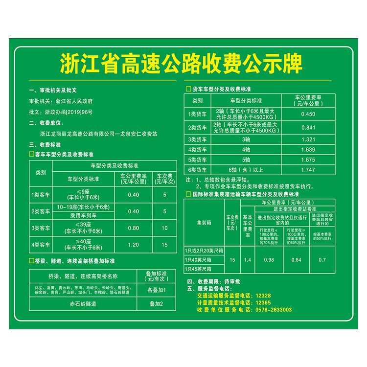 高速公路收费站标志牌国道大型收费公示信息牌铝板绿色反光指示牌