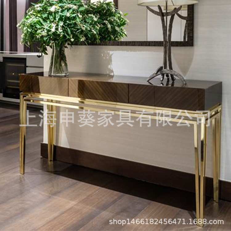 后现代轻奢门厅玄关柜装饰柜简约客厅创意玄关桌样板间酒店玄关台