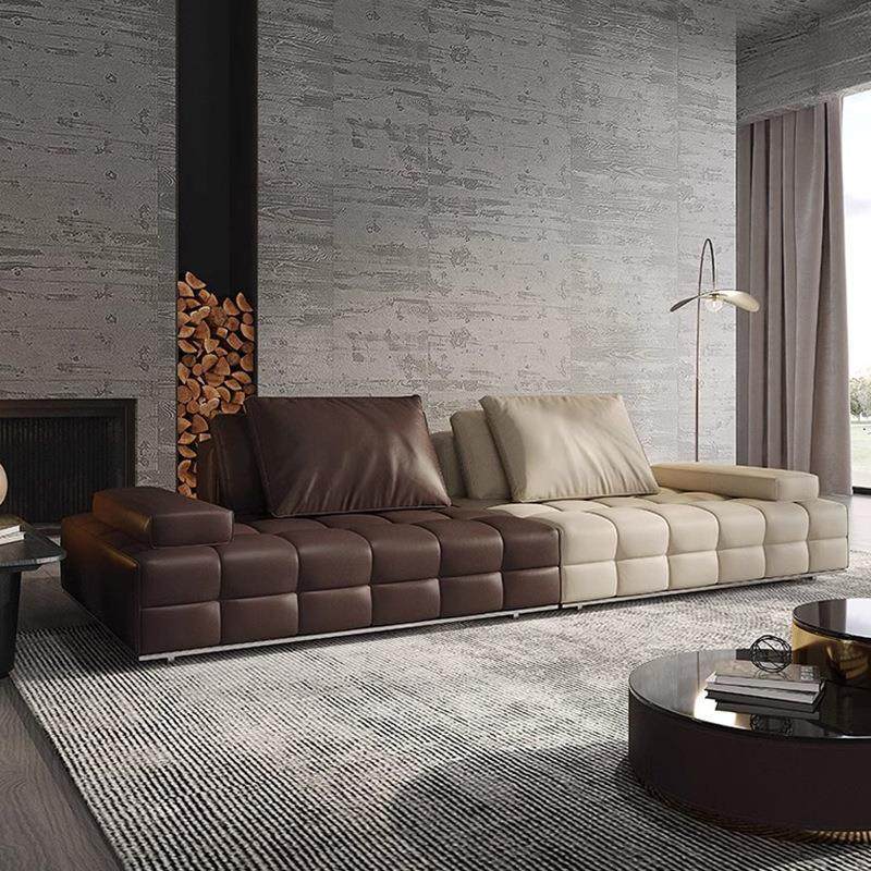 意式极简劳伦斯沙发轻奢佛山家具厂直排沙发别墅客厅组合模块皮艺