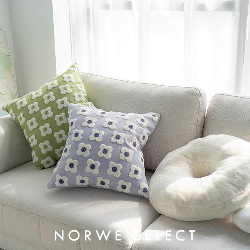 抱枕花朵刺绣可爱女生加厚枕套客厅沙发靠枕腰枕腰靠飘窗床上靠垫