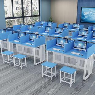 定制学校教室单双三人电脑桌多媒体计算机微机房培训班台式桌桌椅