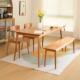 像素家俱北欧实木餐桌樱桃木橡木家用小户型原木长方形简约餐桌椅