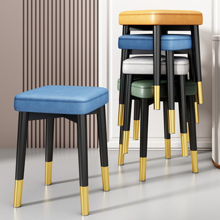 瑞典适宜家用北欧轻奢餐椅家用可叠放餐桌椅子靠背现代简约梳妆网