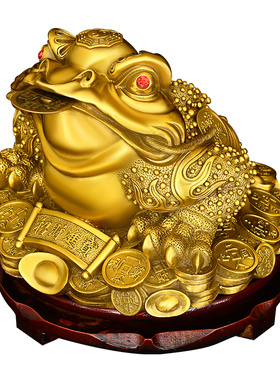 新中式纯铜三足金蟾三脚蟾蜍铜金蝉摆件家居办公室店铺开业礼品