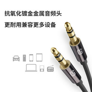 公对公35mm纯铜屏蔽音频线一分二公对母耳机车载降噪音响连接线