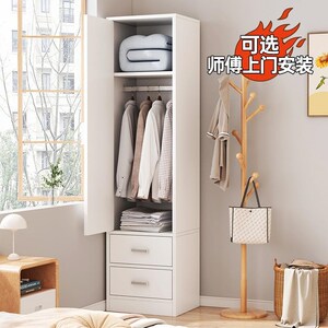 衣柜出租房用单人推拉门衣柜卧室家用单门衣橱简易床边小型窄衣柜