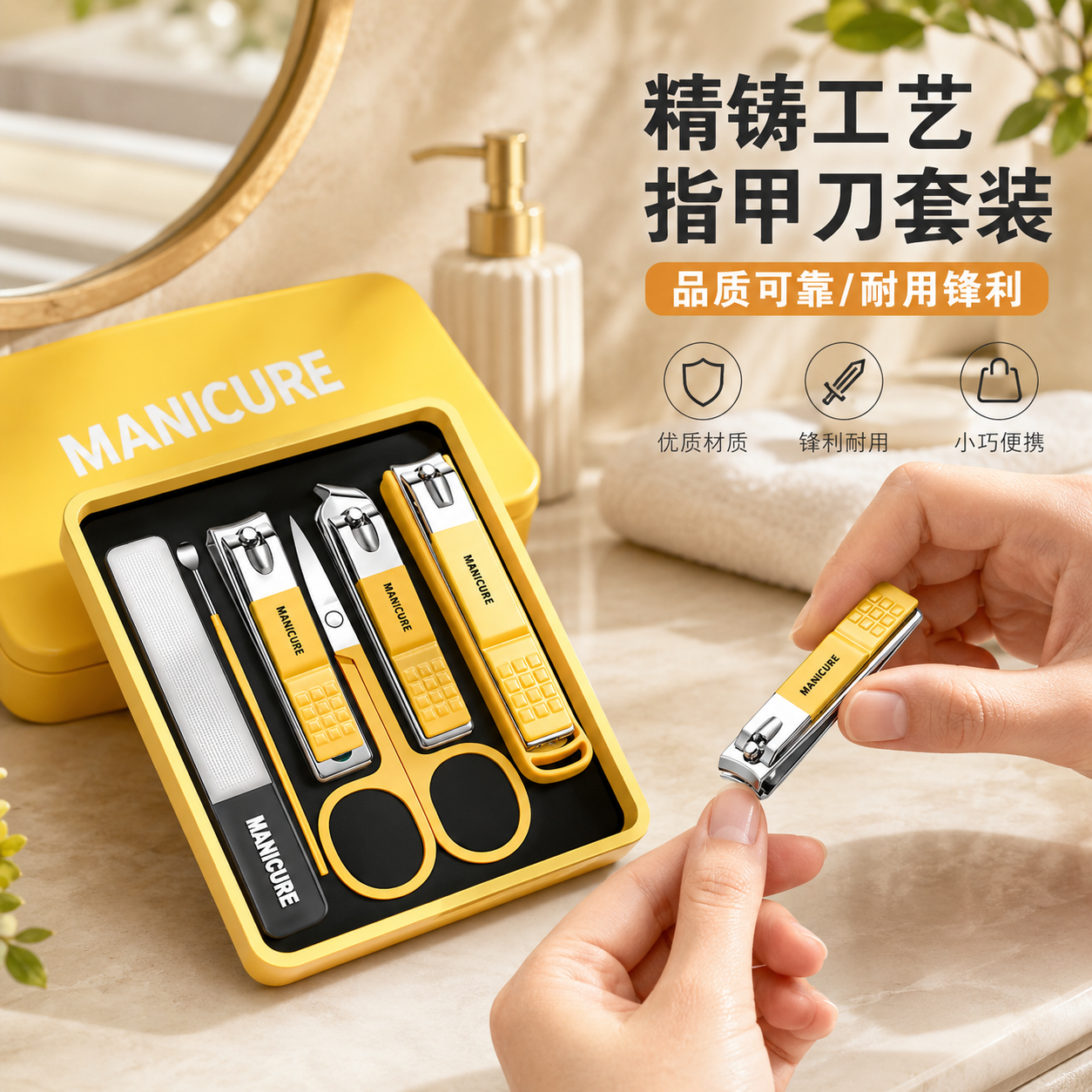 指甲刀套装全套家用单个指甲刀防飞溅指甲钳修脚神器斜口指甲剪刀