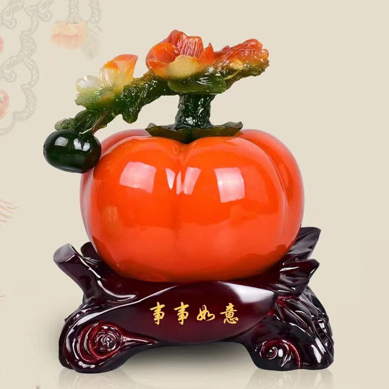 新中式事事如意柿子葫芦摆件