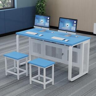 定制学校教室单双三人电脑桌多媒体计算机微机房培训班台式桌桌椅