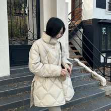 BEFORE SUNSET 日落-025冬上新时尚立领菱形格泡芙羽绒服(配腰带)