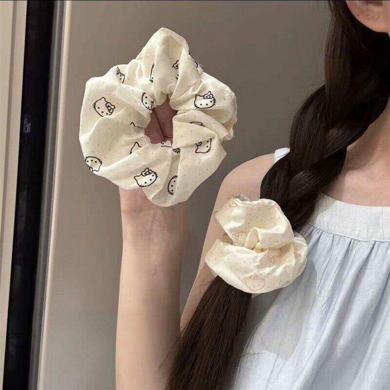 新款韩系猫咪发圈甜美可爱马尾气质大肠发圈简约设计少女发饰发圈图片