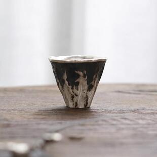 足银999纯手工瓷包银主人杯覆古中式品茗杯功夫茶具家用杯子 雾山