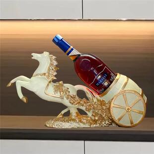 轻奢高档创意客厅玄关家用斜放葡萄酒架子酒柜装饰品马红酒架摆件