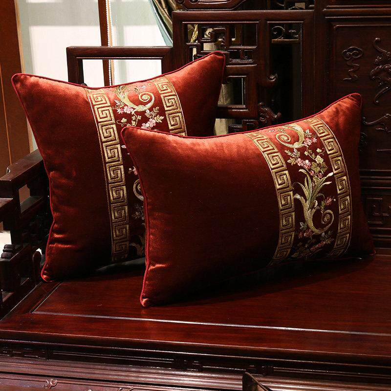 新古典中式毛绒红木实木家具沙发坐垫冬季椅垫罗汉床客厅海绵定做