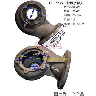 WQ-11/15KW配件污水泵六眼蜗壳止口225底座铸铁叶轮出水口中间盖