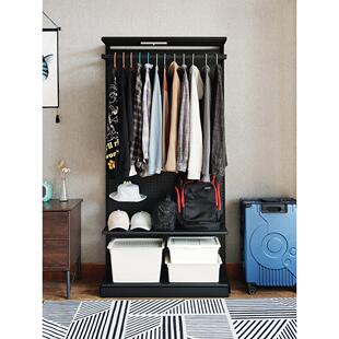 小武金属孔板开放式衣柜储物简易步入式衣帽间锻铁储物架