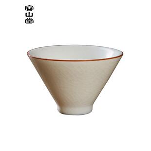 荣山堂胖白汝窑茶盅可举一反三手工大师杯陶造功夫茶杯汝瓷单杯