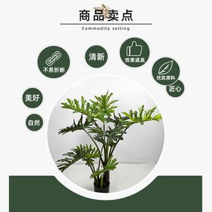 彷真春芋盆栽北欧大型落地室内假植物喜林芋造景家居酒店装饰摆饰