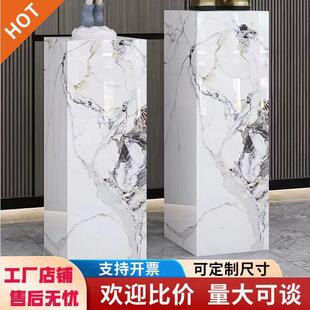 大理石底座岩板柱子客厅大摆件高级感创意摆件高级感轻奢摆件底座