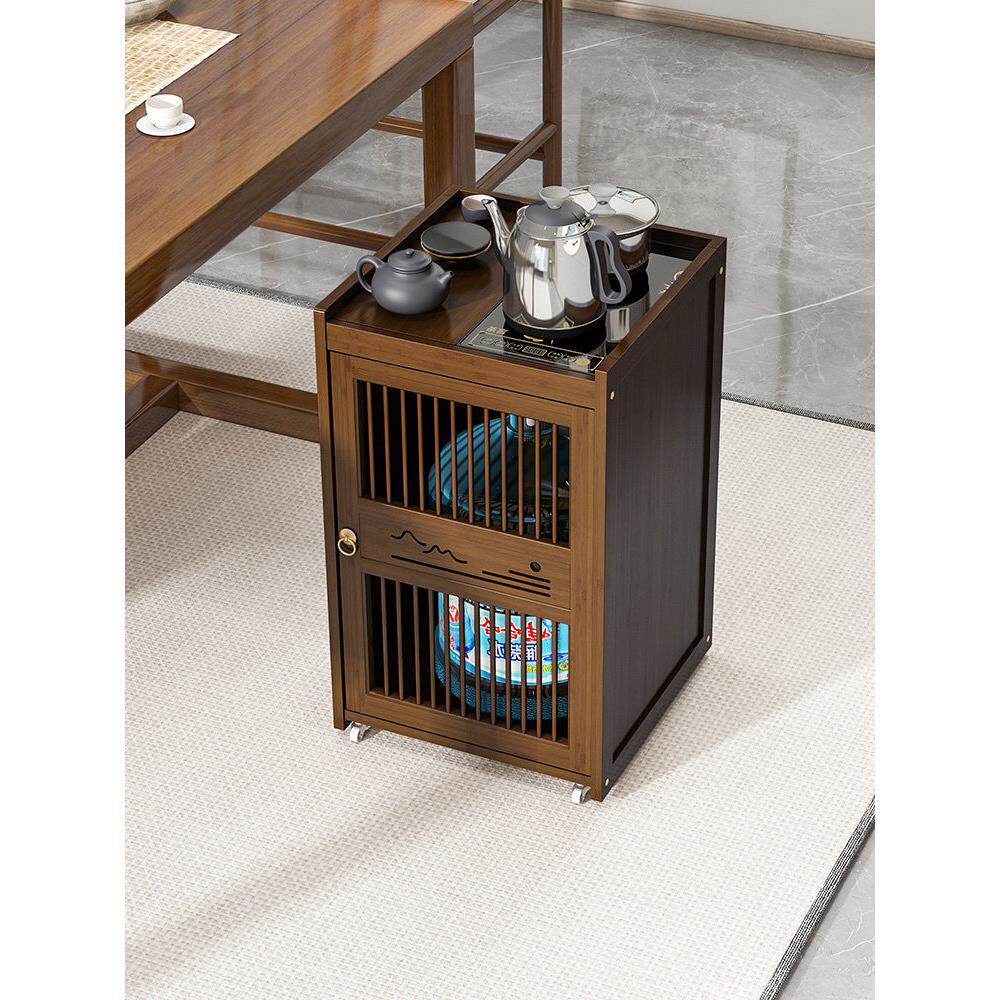 可移动茶水柜家用茶台实木茶桌边柜沙发边几小型烧水壶一体泡茶车