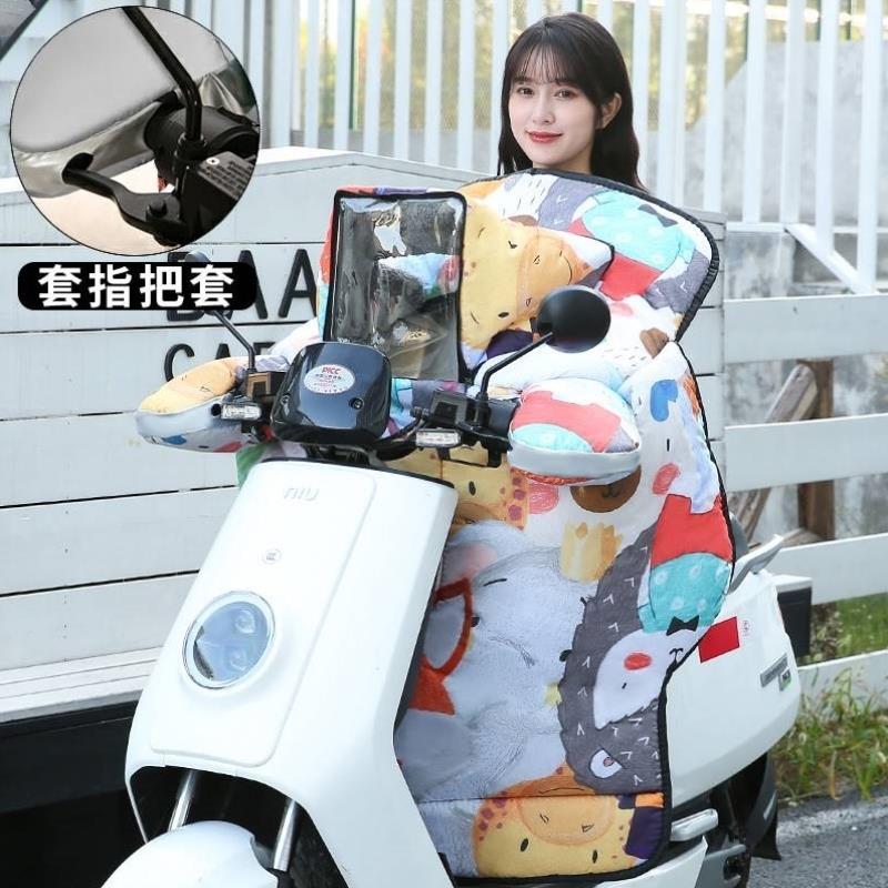 电动车挡风被亲子款冬季防寒加绒加厚双人防雨电车电瓶母子防风罩