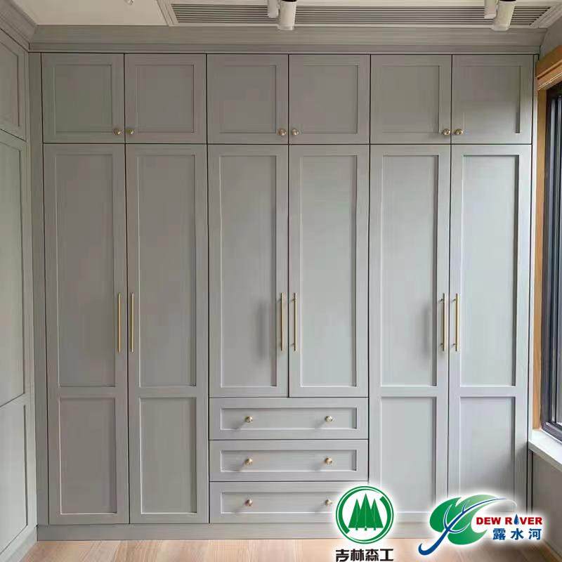 郑州简约衣柜定制平开门简欧风格卧室整体板式衣柜衣帽间实木定制