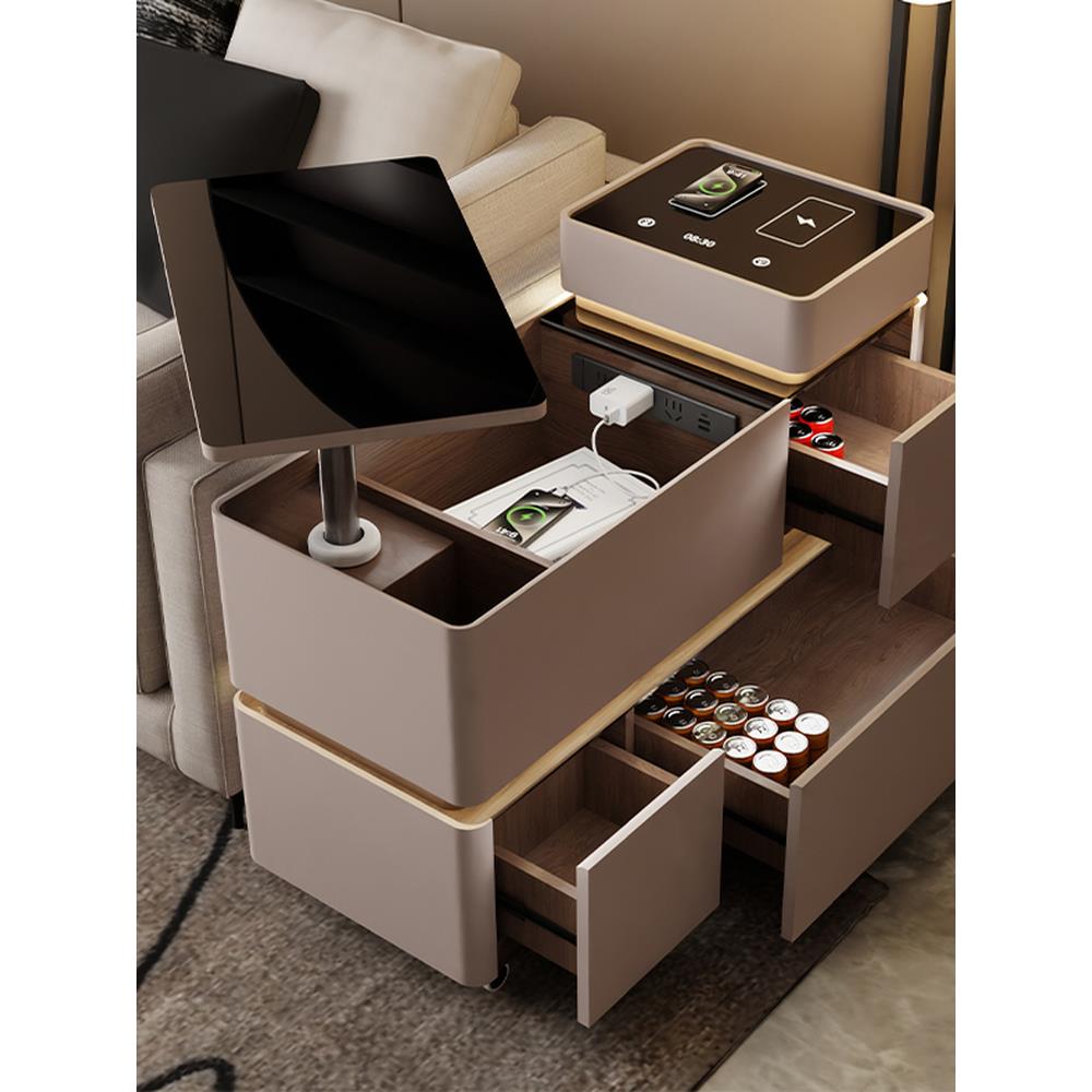 沙发边桌移动小车客厅家小公寓储物架咖啡桌边柜小车智能