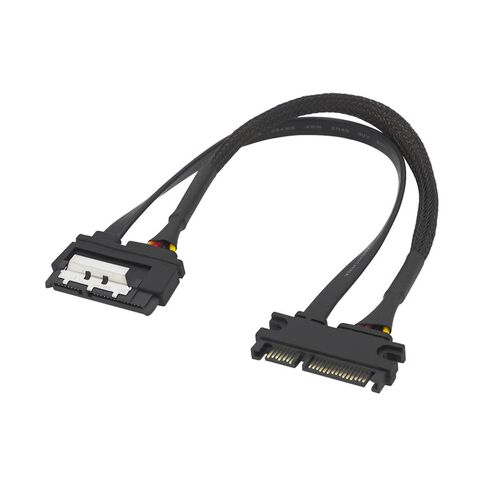 SATA 3.0 22P公转母延长线带卡扣 sata3.0 22P延长线黑网弹片