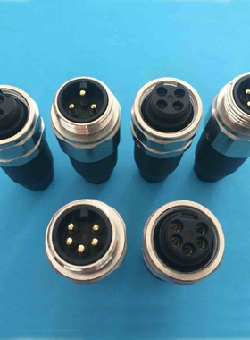 7/8连接器 M23航空插头3芯4芯5芯M22伺服传感器接头 模块电源插头