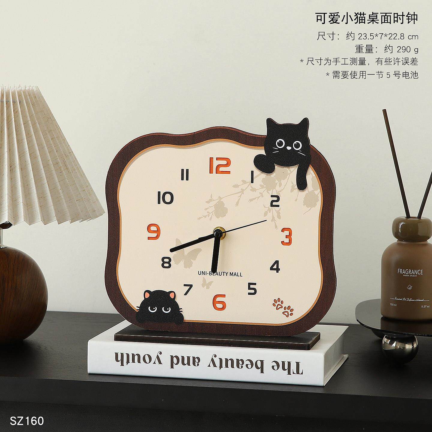 中古风桌面时钟摆台式客厅玄关电视柜装饰摆件轻奢高档钟表摆放式