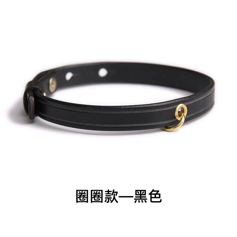 猫咪项圈定制真皮小猫小狗小型犬可爱脖围挂刻字名牌防丢铃铛配饰