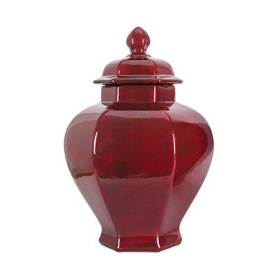 新中式古典几何六角陶瓷装饰罐会所廊道玄关售楼部大型将军坛摆件