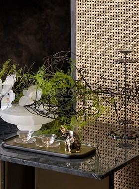 邸高售楼处新中式茶空间茶室软装搭配设计公司茶台摆件装饰品组合