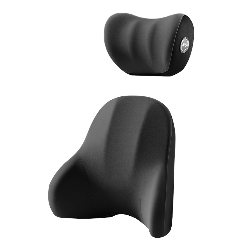 汽车电动加热按摩头枕腰靠高档车载护腰靠背垫座椅护颈枕腰托套装