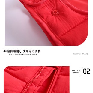 儿童羽绒棉背带裤男童连体衣可开档女童保暖加厚宝宝裤子秋冬外穿