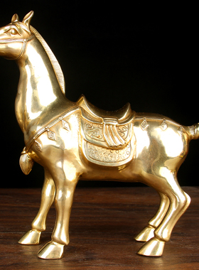 铜唐马摆件 铜唐马一对摆件  铜马摆件