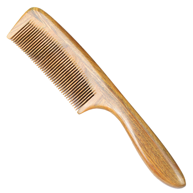 檀木梳密齿梳子天然绿檀木梳防静电脱发按摩梳宝宝梳儿童使用梳子