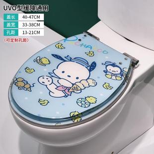坐便圈 卡通树脂马桶盖通用坐便盖家用不锈钢缓降静音实心加厚老式