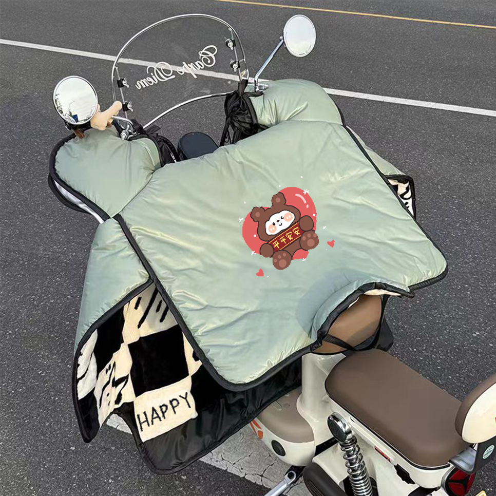 2025新款电动车挡风被冬季加绒