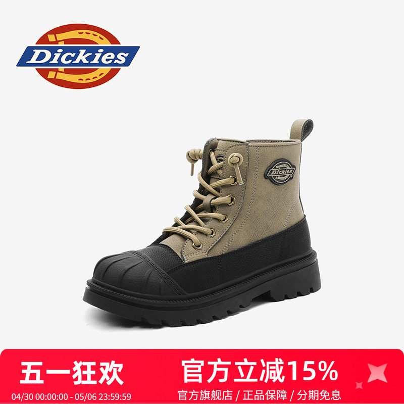 dickies童鞋男童2026新款春秋季女孩儿童马丁靴女童中大童短靴子