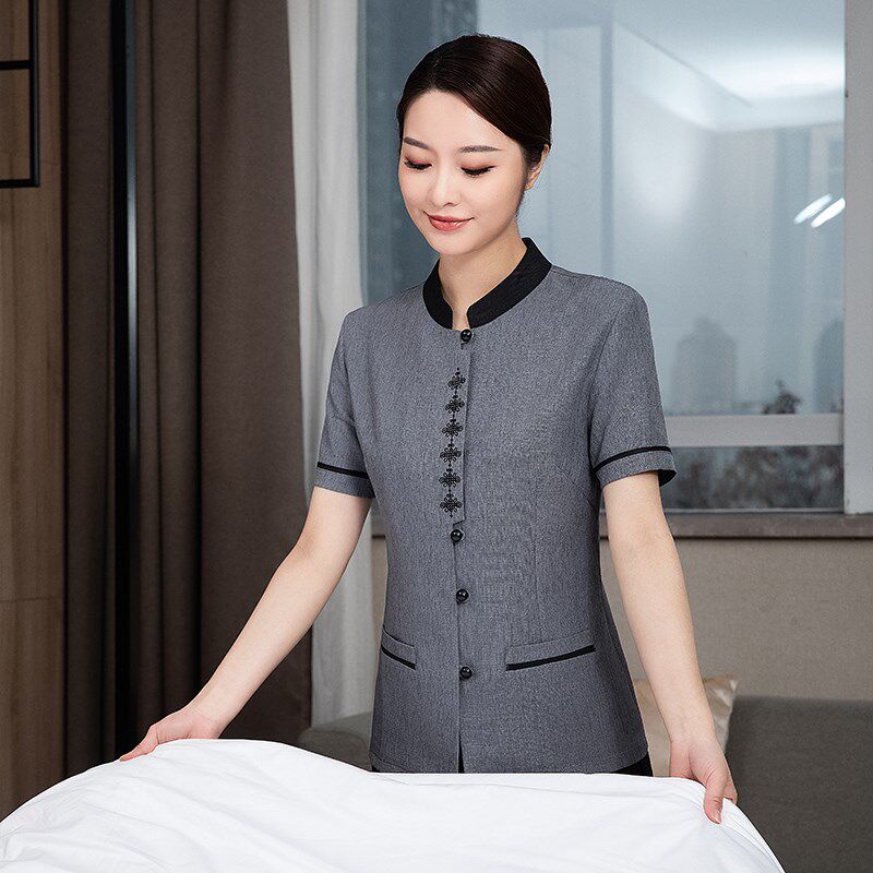 酒店工作服夏装女保洁服短袖PA夏装客房物业商超清洁美容学校阿姨