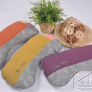 韩国砂洗棉U型颈椎荞麦枕头纳米管护颈椎单人PE软管助睡眠月牙