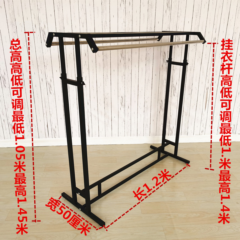 简约服装店中岛架展示架男女装双排中间货架双杠侧挂落地式挂衣架