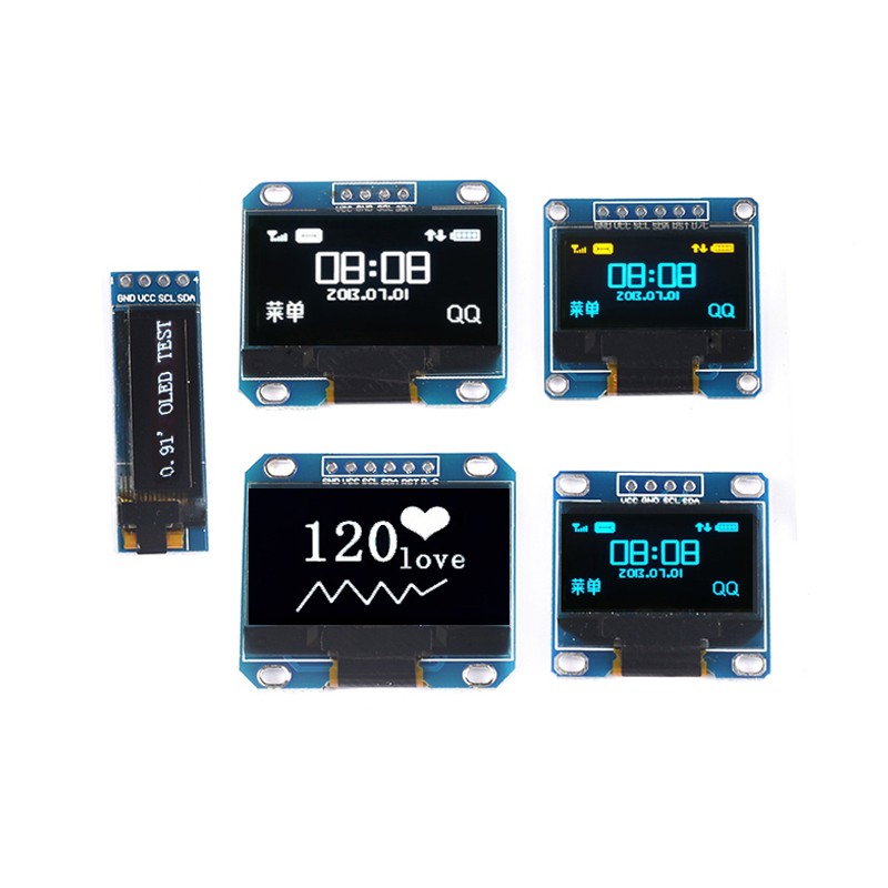 0.96寸OLED显示屏模块0.91 12864屏 1.3寸液晶屏4/6/7针 IIC/SPI