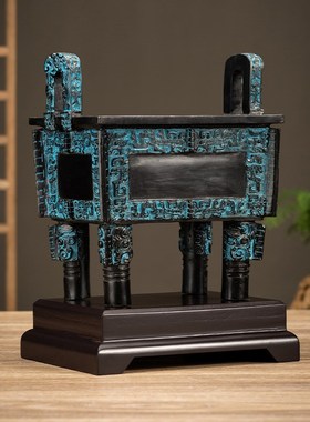 业礼品铜鼎司母戊鼎公司办公桌乔迁博古架工艺品摆设青铜鼎