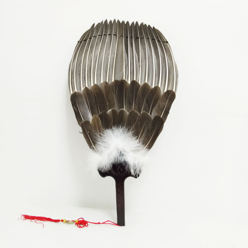 鹅毛扇孔明扇诸葛亮羽毛扇子三层羽扇工艺扇礼品扇子八卦扇中国风