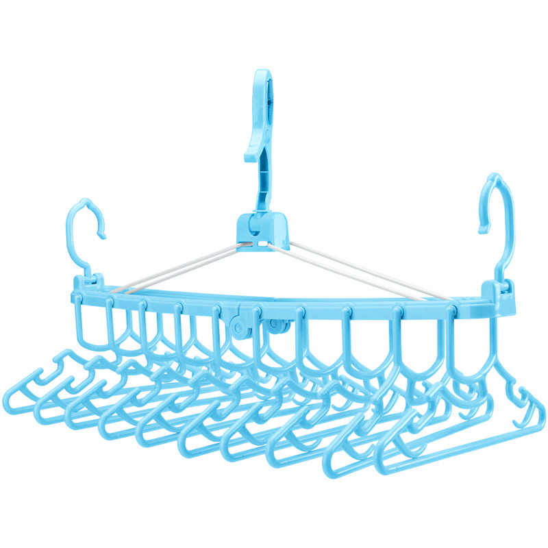 儿童衣架子新生婴童宝宝多功能衣服挂撑小孩家用可折叠连晒晾用品