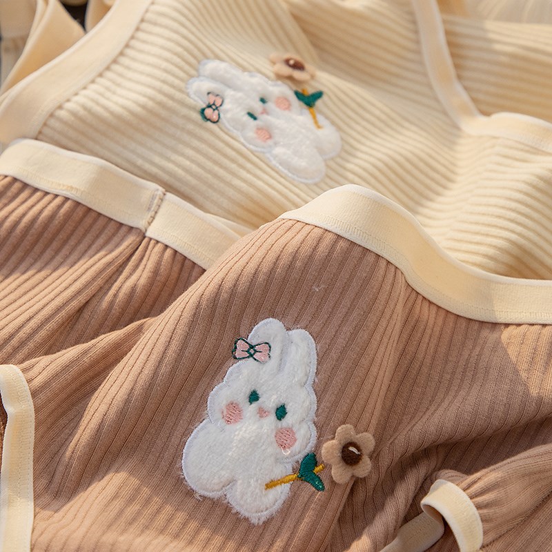 内裤女士冬季德绒保暖加绒磨毛柔软少女可爱兔子学生中腰三角裤头