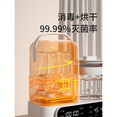 全玻璃恒温水壶婴儿奶瓶消毒器烘干二合一温奶暖奶热奶调奶一体机